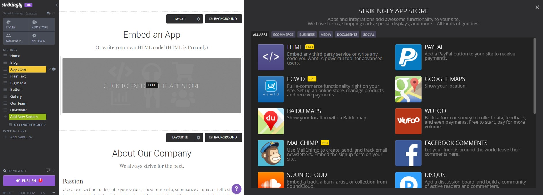 Image Taken from Strikingly Product. Image Taken from Strikingly Product.